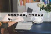 IM电竞下载网址-李娜受伤离场，伤情尚未公布。